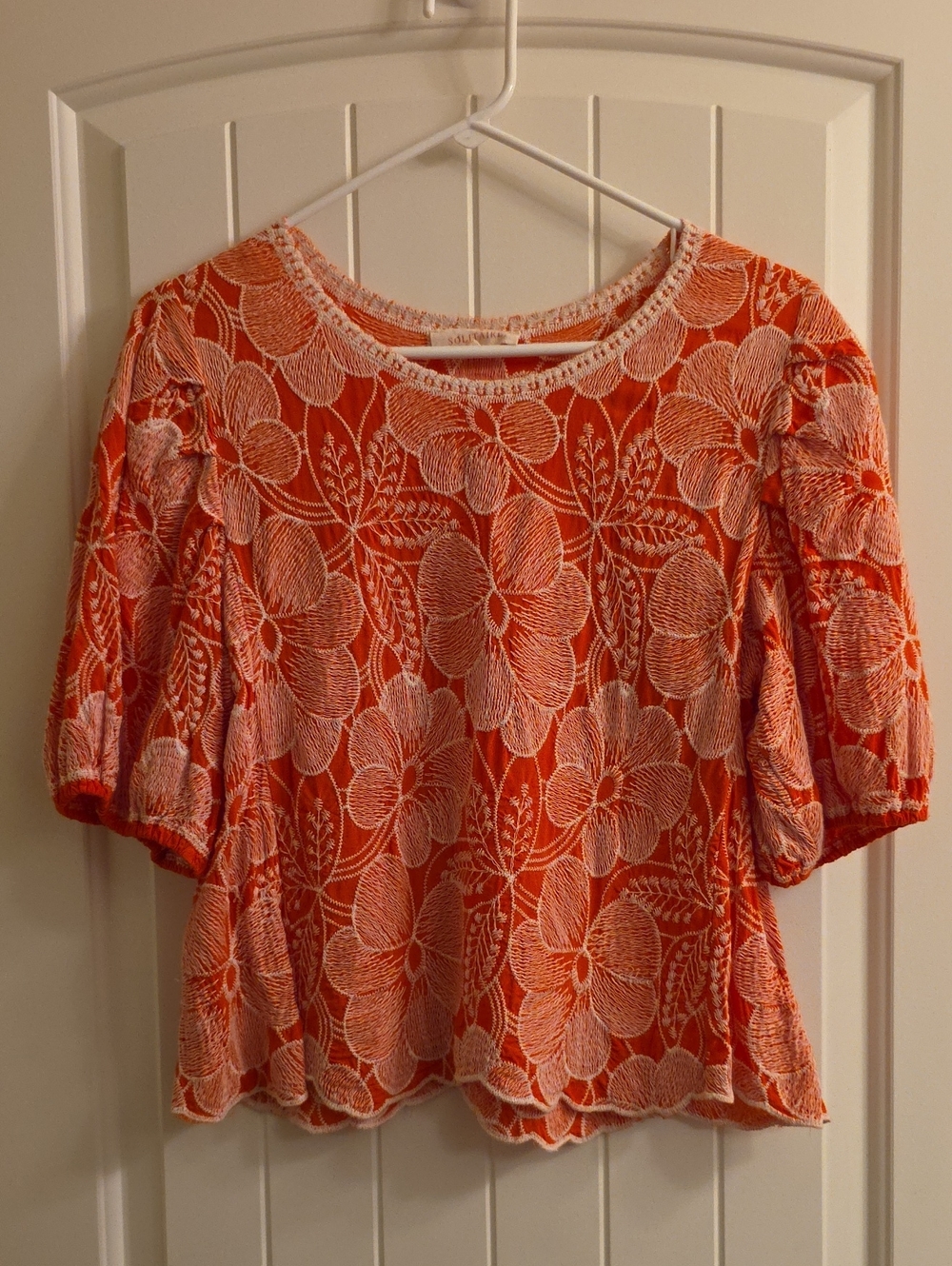 🍁 Solitaire Embroidered Floral Autumn Top - Large 🍁